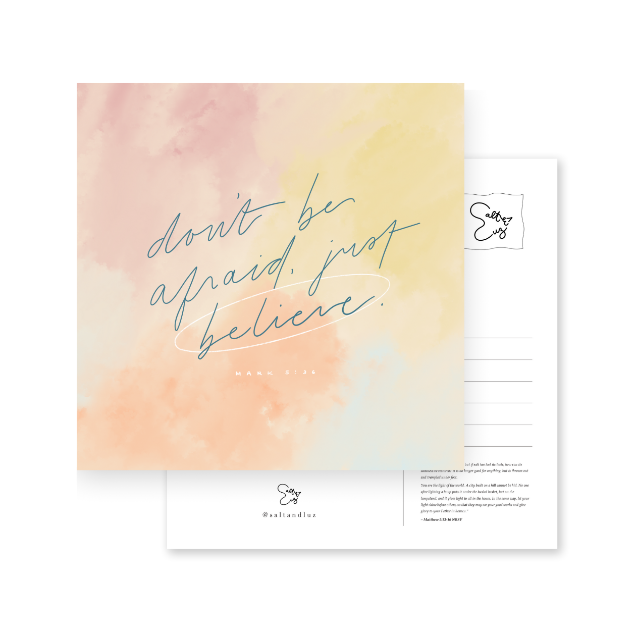 Don't be afraid, just believe Postcard