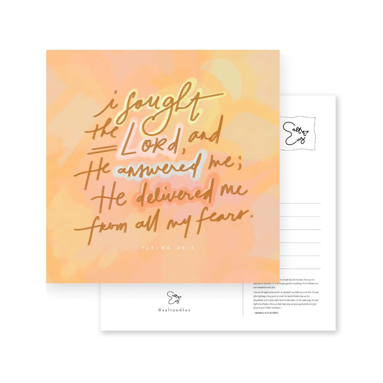 I sought the Lord and He answered me Postcard