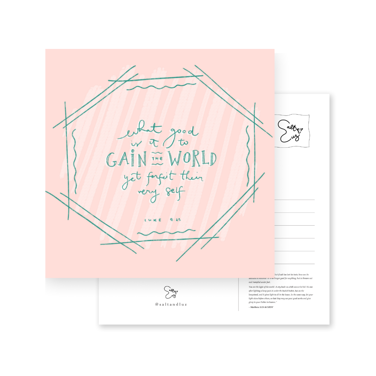 What good is it to gain the world Postcard