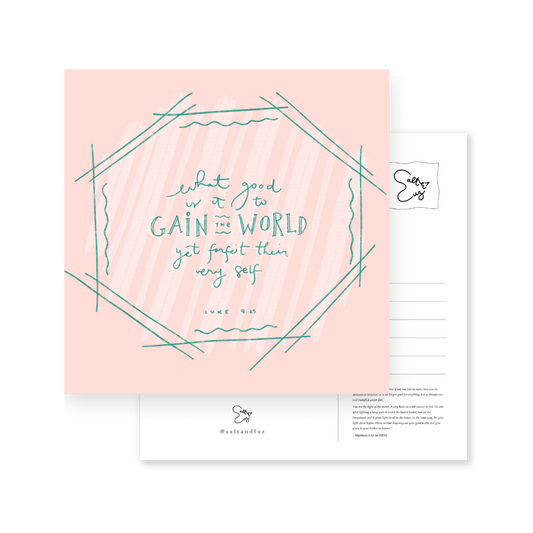 What good is it to gain the world Postcard