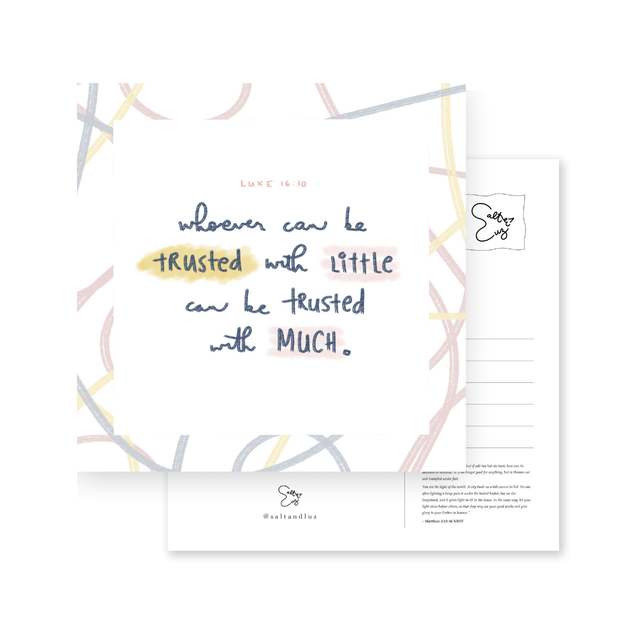 Whoever can be trusted with little can be trusted with much Postcard