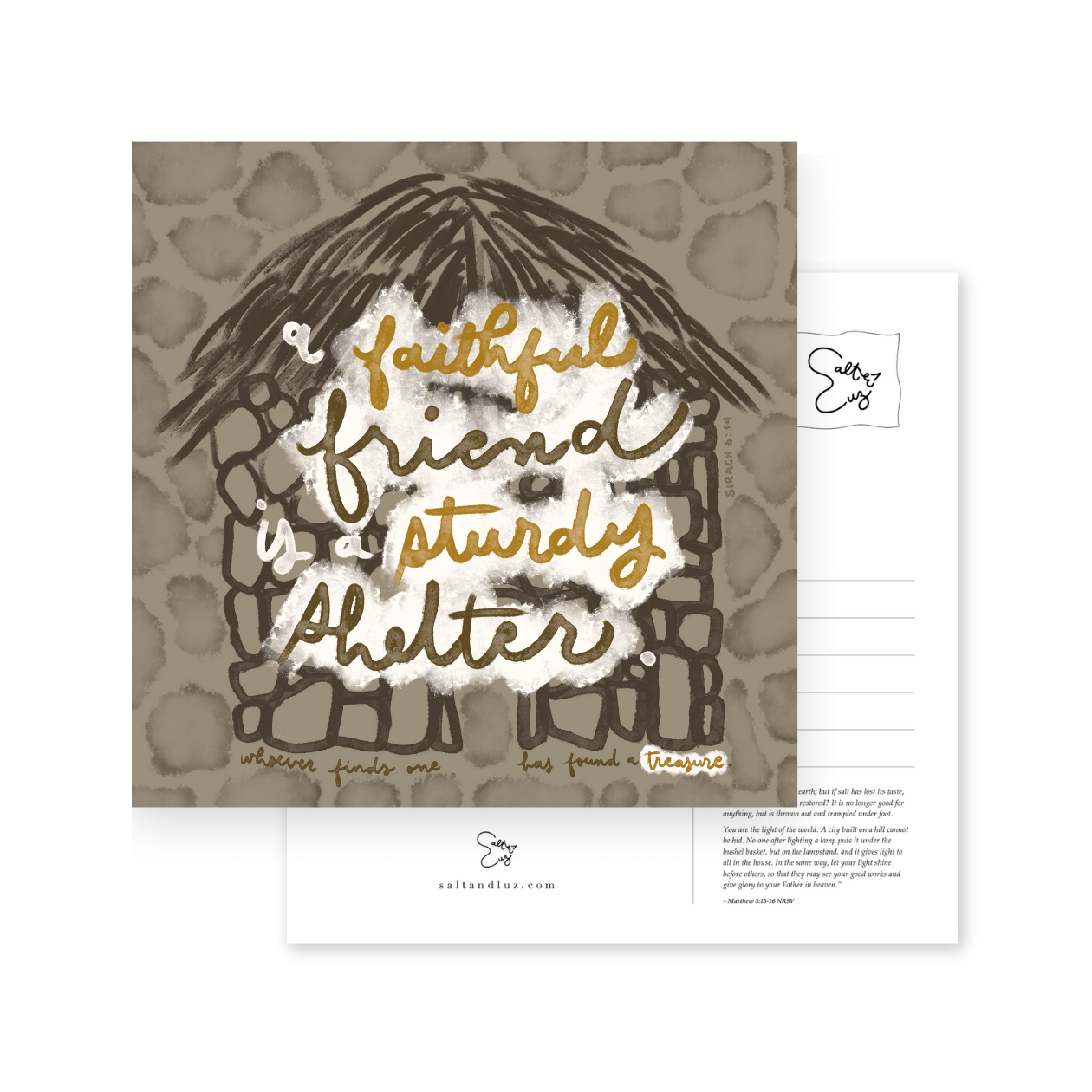 A faithful friend is a sturdy shelter Postcard