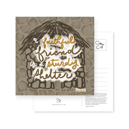 A faithful friend is a sturdy shelter Postcard