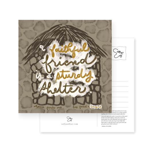 A faithful friend is a sturdy shelter Postcard