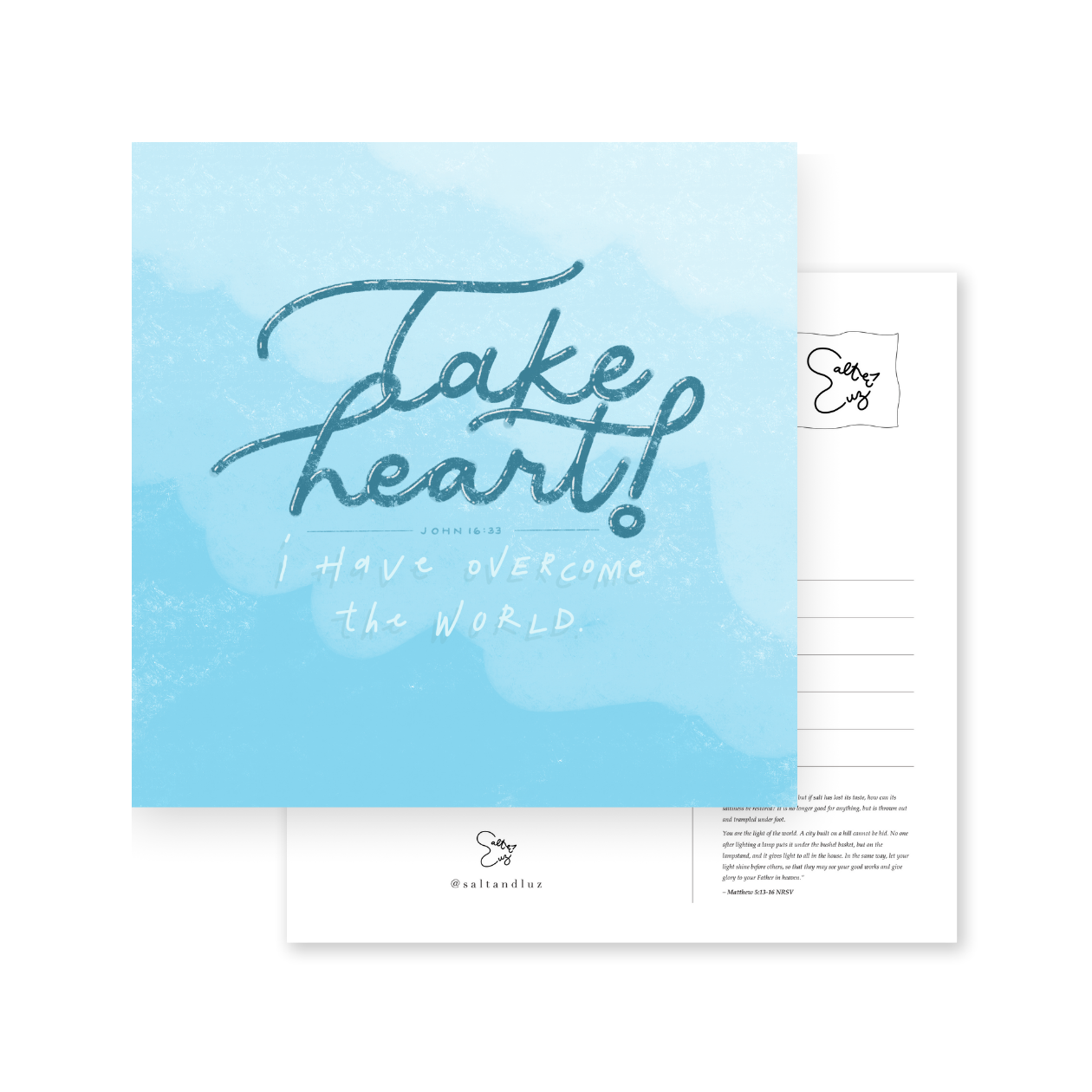 Take heart! I have overcome the world Postcard